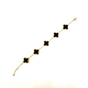 😍NEW Clover Release 2026 Gold & Blk Onyx Clover Bracelet